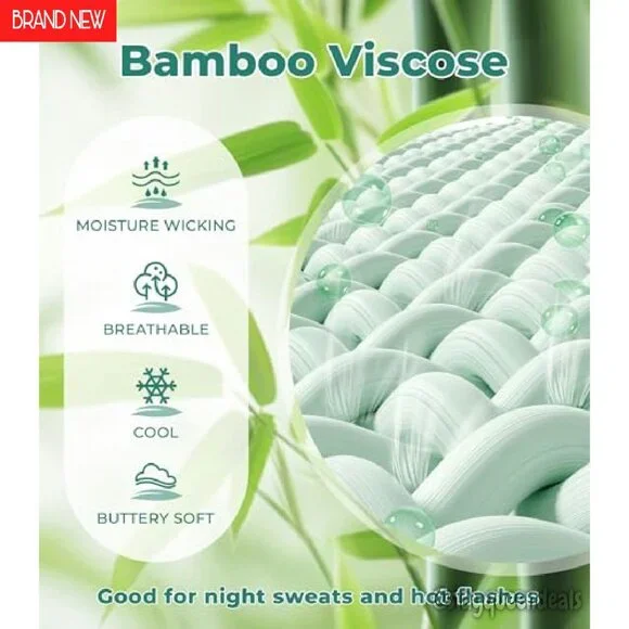 Soft Bamboo Viscose Long Sleeve Nightgown, V-Neck Sleepshirt for Women